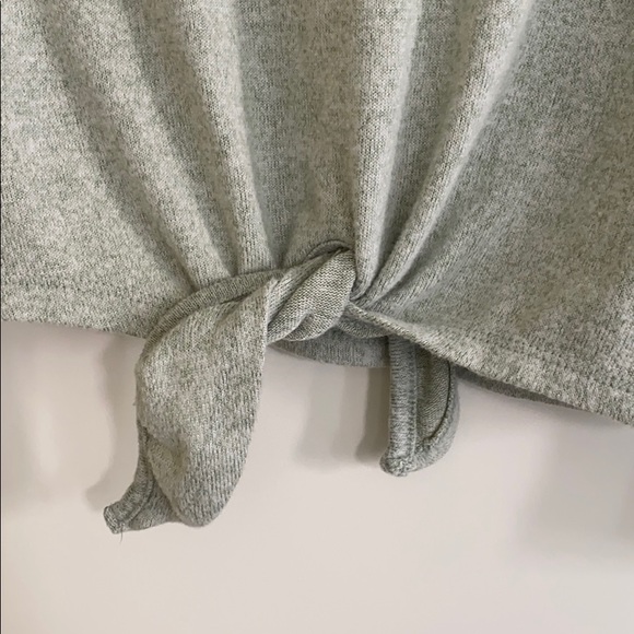 Poof Pale Green Hooded Knot Front Top, Medium - Picture 3 of 6